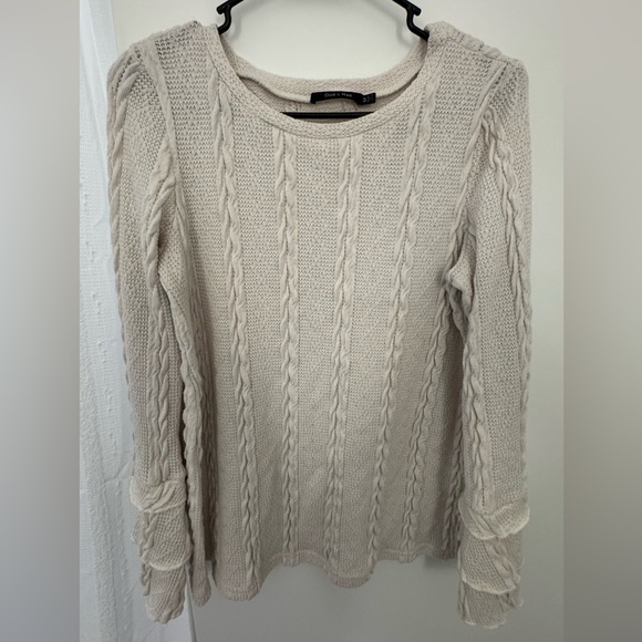 Doe & Rae Sweaters - Doe & Rae Cream Cable Knit Sweater